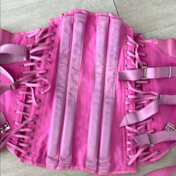 Vintage Camp Size 34 Underbust Magenta Pink Corset Girdle with Removable Straps - Picture 6 of 9